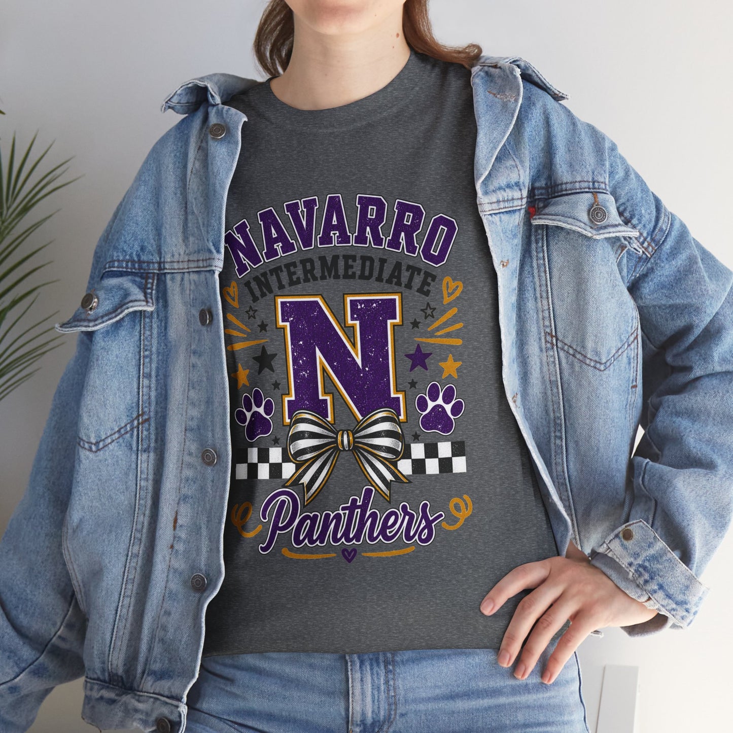 Navarro Intermediate Panthers T-Shirt — School Spirit Tee with 'N' Logo & Paw Prints