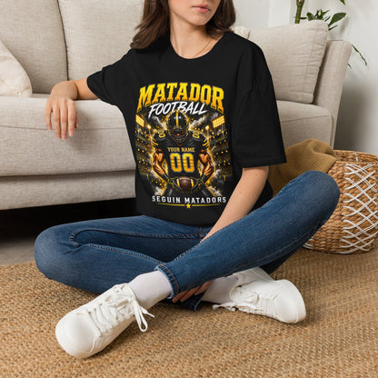 Custom Seguin Matador Football Player Tee | Personalized Name & Jersey Number