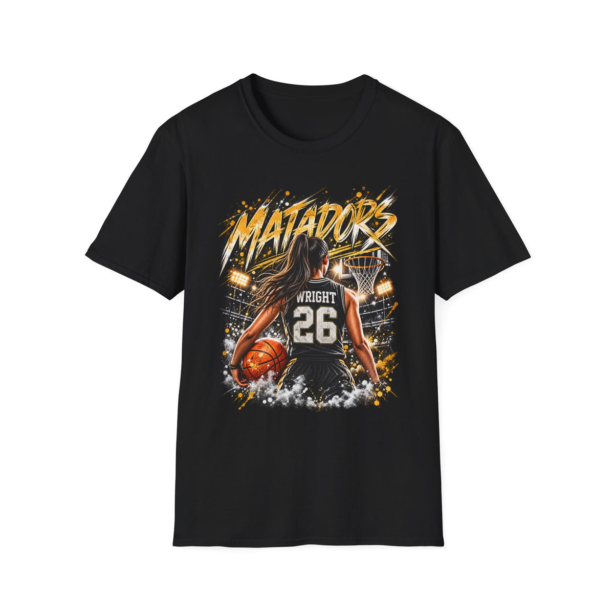 Basketball Jersey T-Shirt — 'Matadors' Player 26 Custom Basketball Graphic Tee