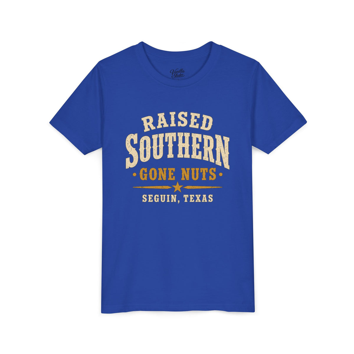 Youth Tee — "Raised Southern, Lone Star" Seguin, Texas Kids Shirt