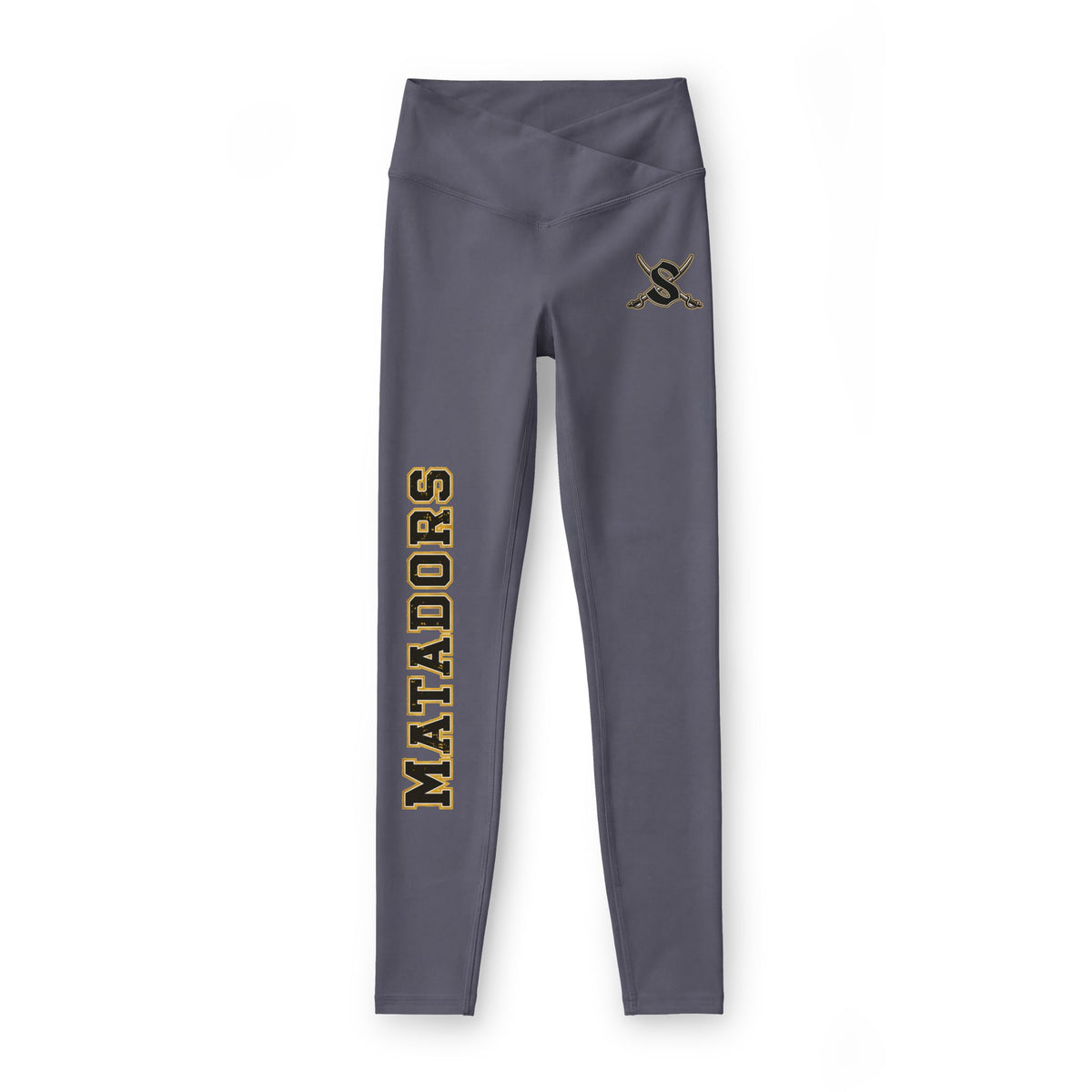 Matadors Black Luxe Leggings — V‑Waist Athletic Yoga Leggings with Side Logo