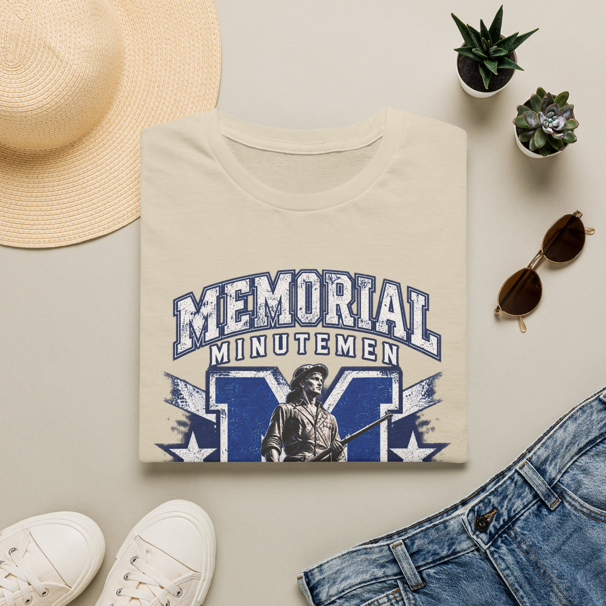 Memorial Minutemen Graphic T-Shirt — Vintage Patriot Military Tribute Tee