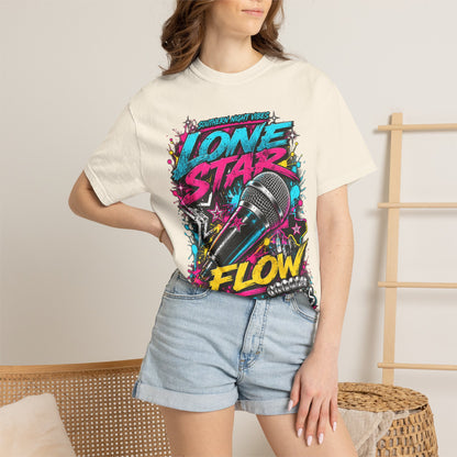Lone Star Flow Microphone T-Shirt — Gonzales, Texas Retro Rap Tee