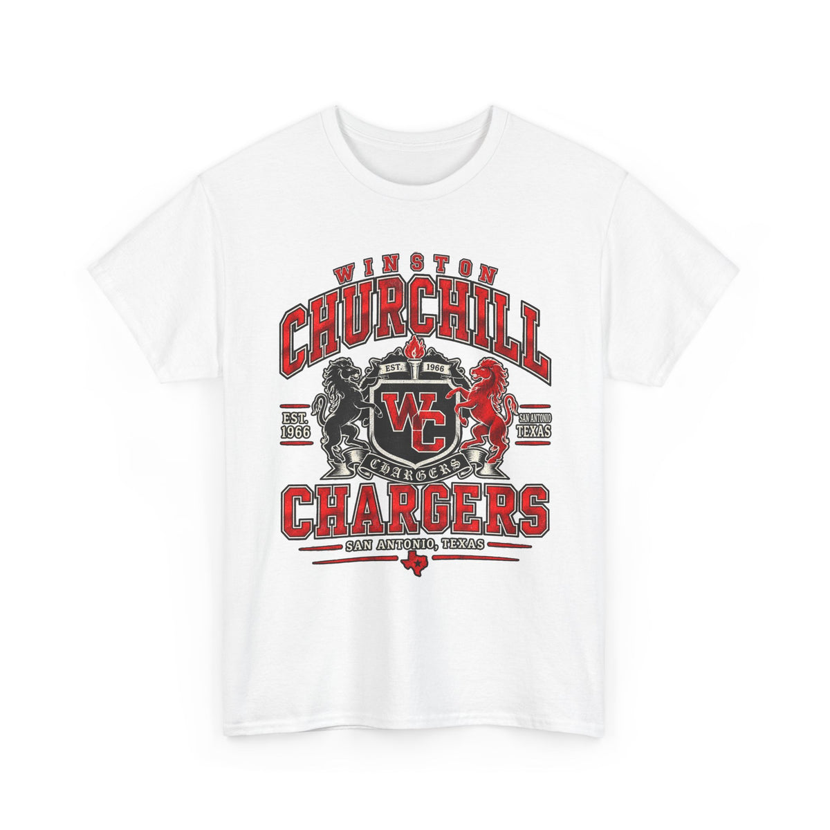 Churchill Chargers School Spirit T-Shirt — WC Logo & Mascot Tee