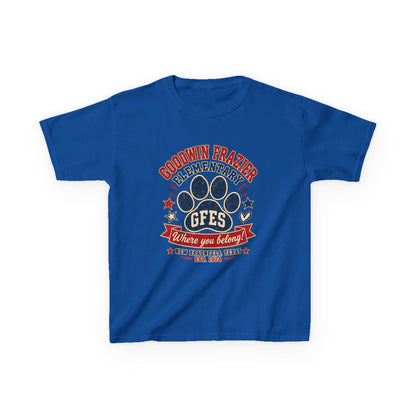 Kids Tee — Goodwin Frazier Elementary GFES Paw Print School Spirit Shirt
