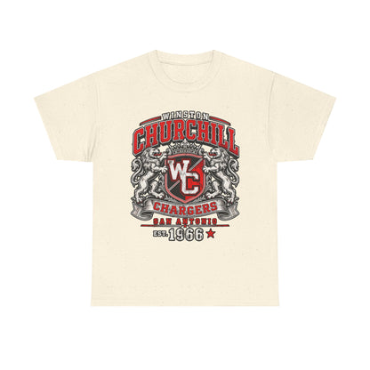 Churchill Chargers Vintage Crest T-Shirt — Winston Churchill 1966 School Spirit Tee