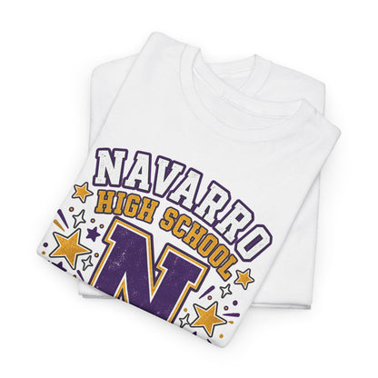 Navarro Panthers High School Tee — 'N' Leopard Ribbon Paw Print Design