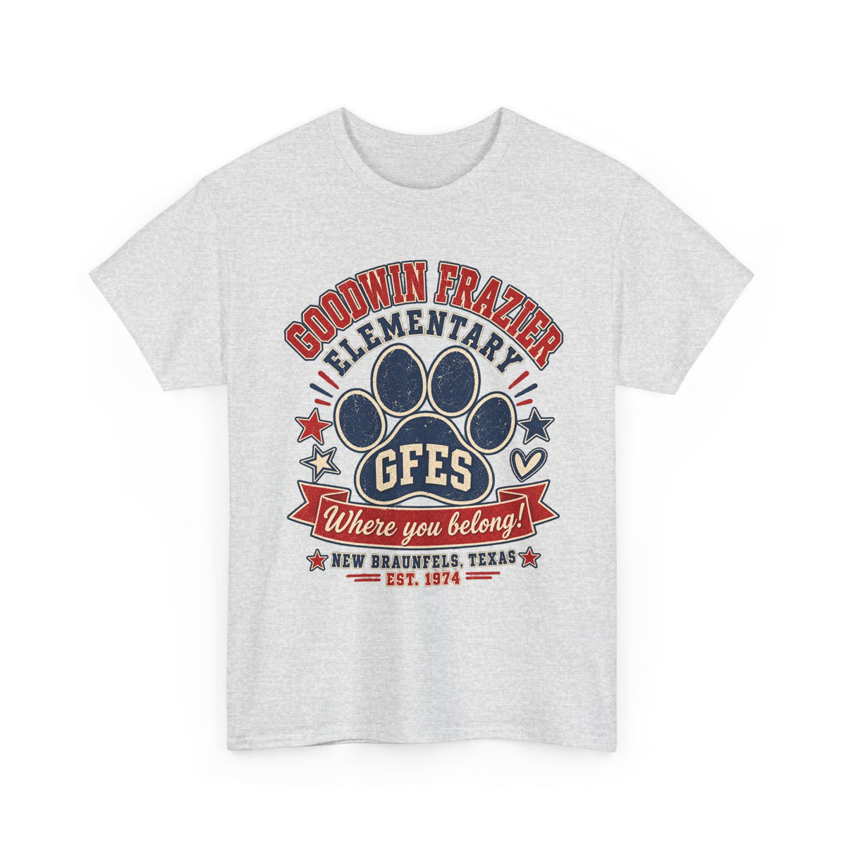 Goodwin Frazier Elementary GFES Paw Print T-Shirt — Where You Belong School Spirit Tee