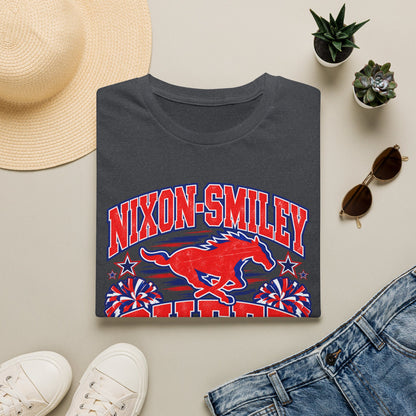 Nixon-Smiley Mustangs Cheer Mom T-Shirt — Personalized School Spirit Tee