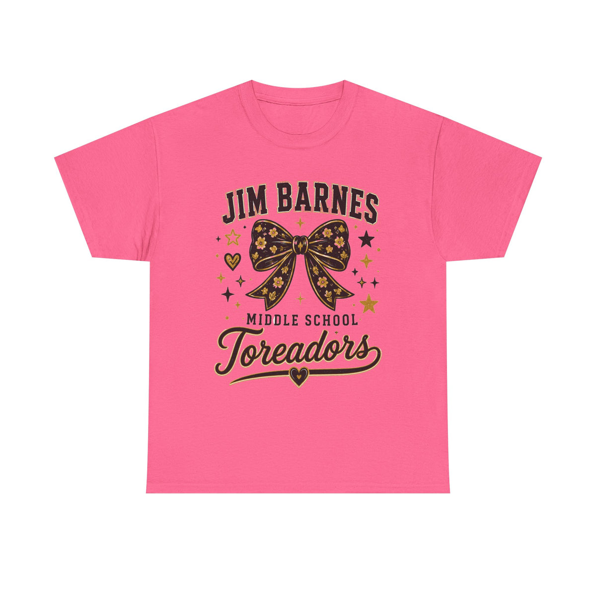 T-Shirt — Jim Barnes Middle School Toreadors Cheer Bow Design
