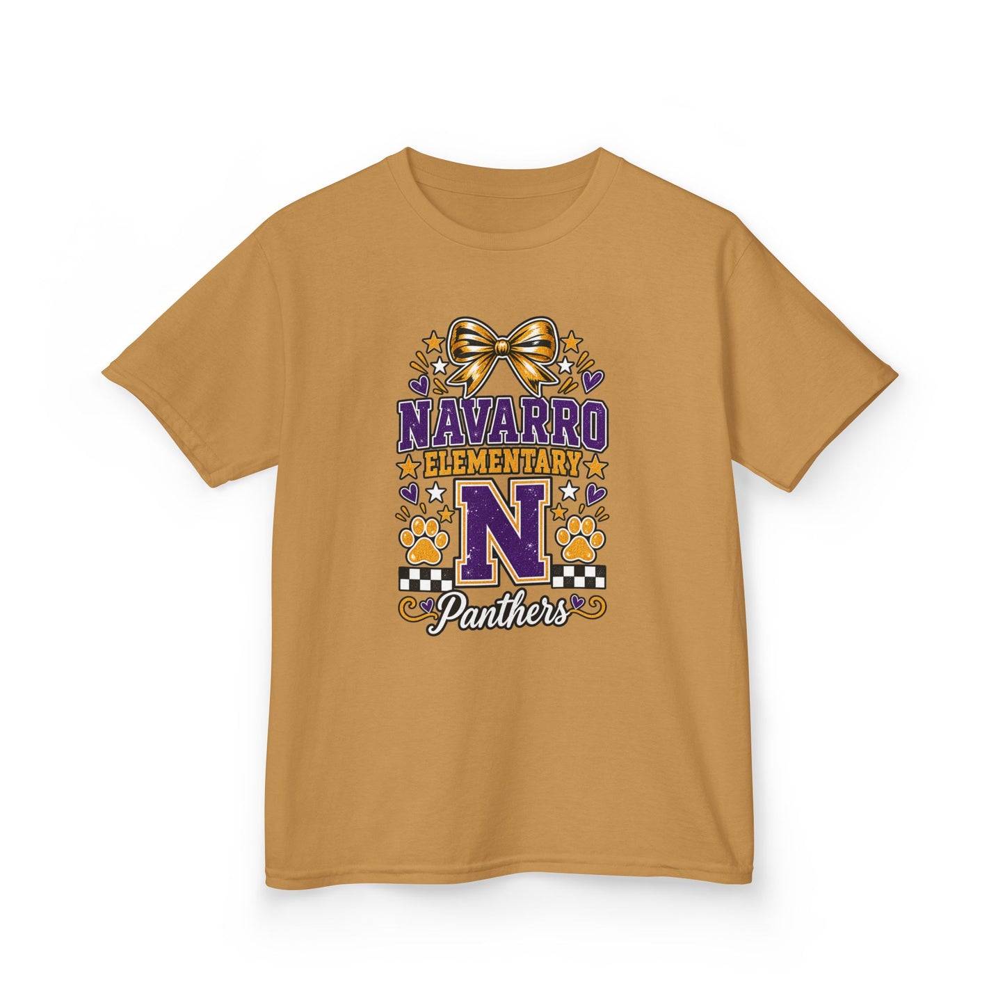 Kids Navarro Elementary Panthers T‑Shirt — Purple & Gold School Spirit Tee