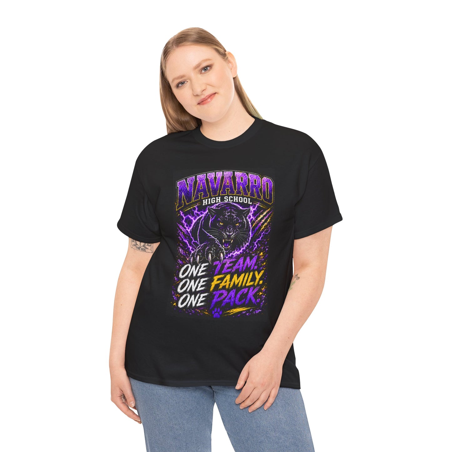 Navarro High School Panther T-Shirt — "One Team. One Family. One Pack." — School Spirit Tee
