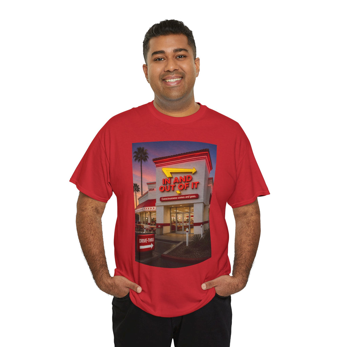 Retro Diner Photo T‑Shirt – 'A Hand Out Of It' Vintage Neon Tee