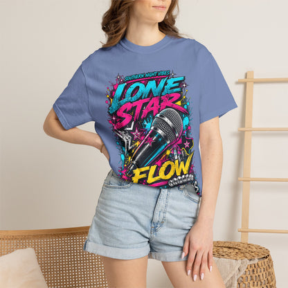 Lone Star Flow Microphone T-Shirt — Gonzales, Texas Retro Rap Tee