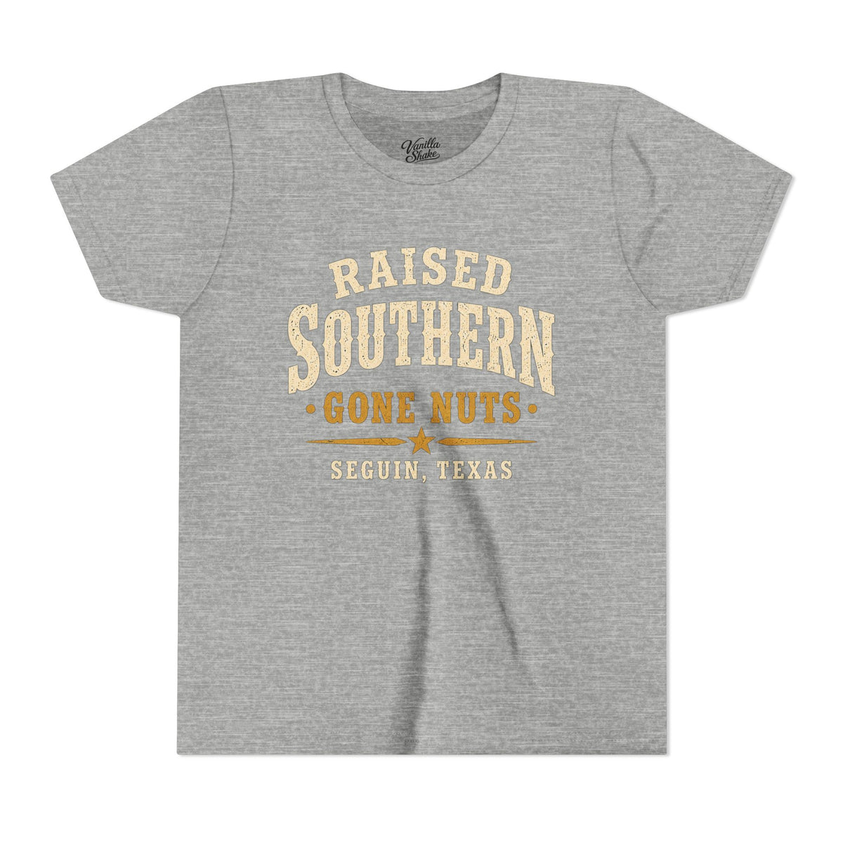 Youth Tee — "Raised Southern, Lone Star" Seguin, Texas Kids Shirt