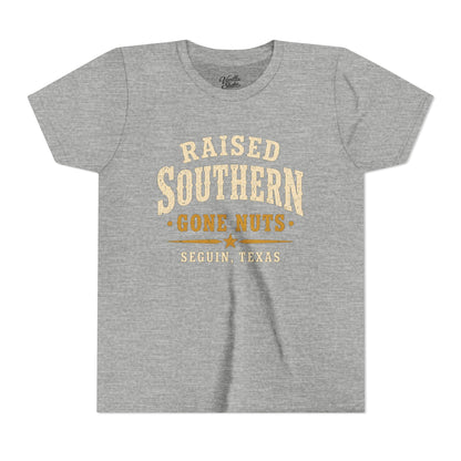 Youth Tee — "Raised Southern, Lone Star" Seguin, Texas Kids Shirt