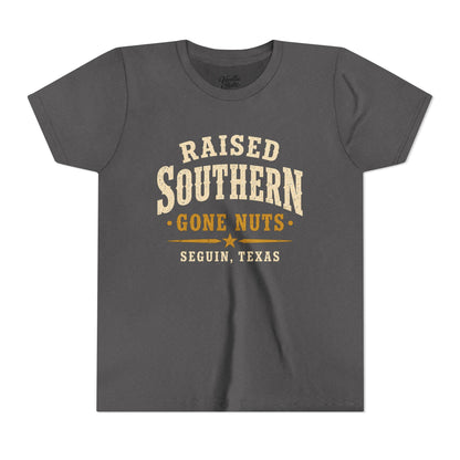 Youth Tee — "Raised Southern, Lone Star" Seguin, Texas Kids Shirt