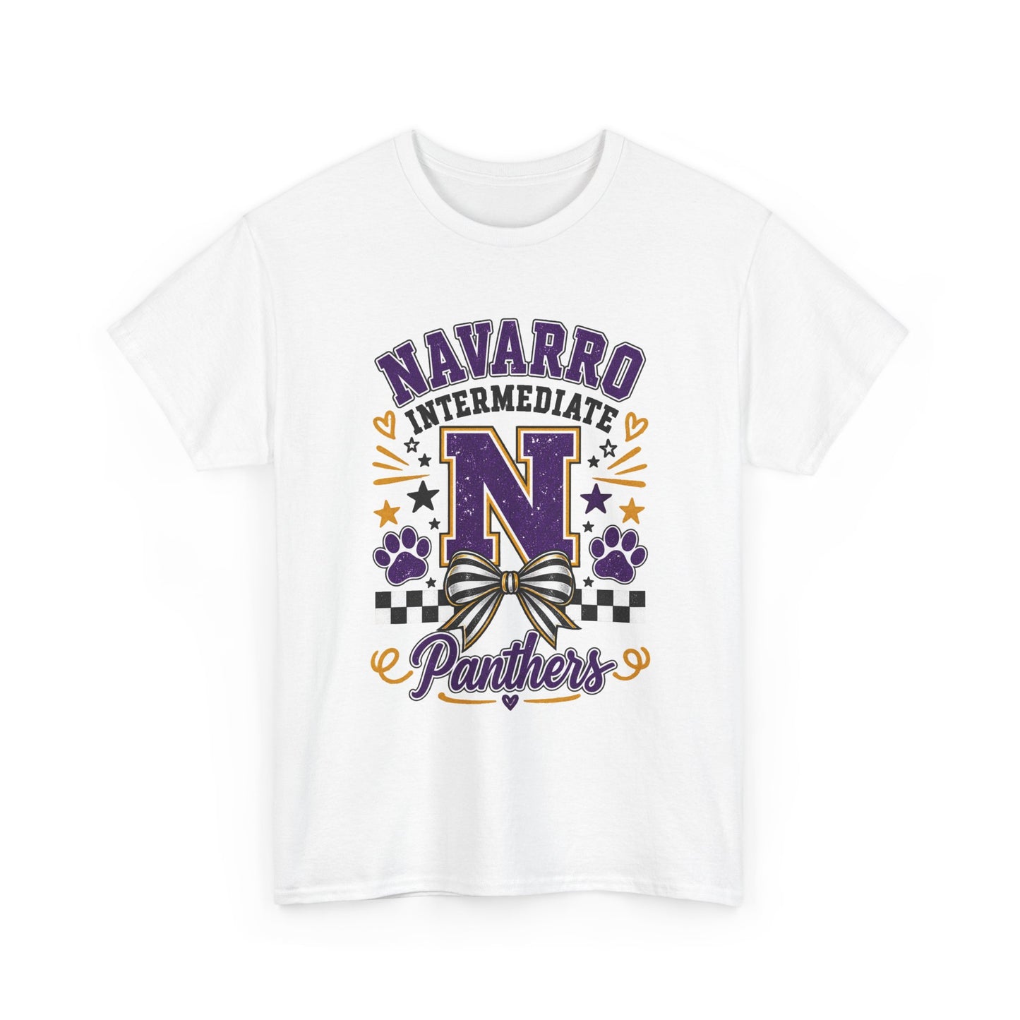 Navarro Intermediate Panthers T-Shirt — School Spirit Tee with 'N' Logo & Paw Prints
