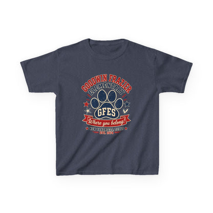 Kids Tee — Goodwin Frazier Elementary GFES Paw Print School Spirit Shirt