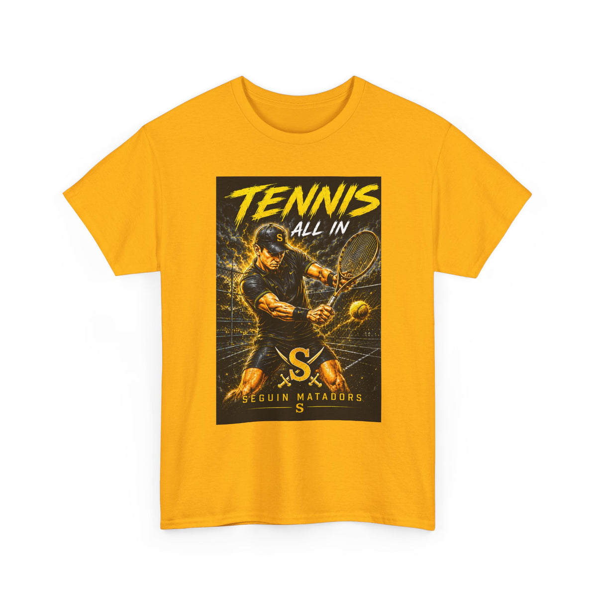 Tennis All In Graphic Tee — Vintage Tennis Player Poster Shirt