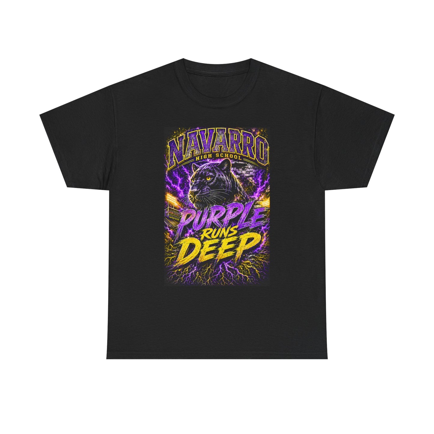 Purple Runs Deep Panther T-Shirt — Navarro School Spirit Tee