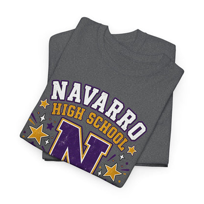 Navarro Panthers High School Tee — 'N' Leopard Ribbon Paw Print Design