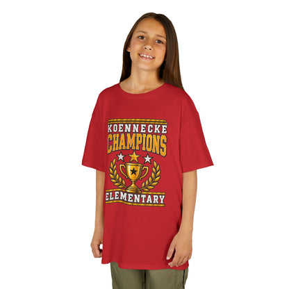 Koennecke Champions Elementary Kids T-Shirt — School Spirit Trophy Design