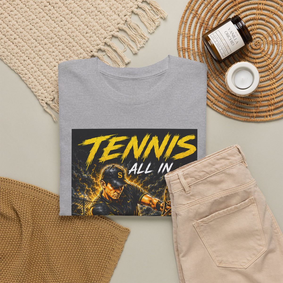 Tennis All In Graphic Tee — Vintage Tennis Player Poster Shirt