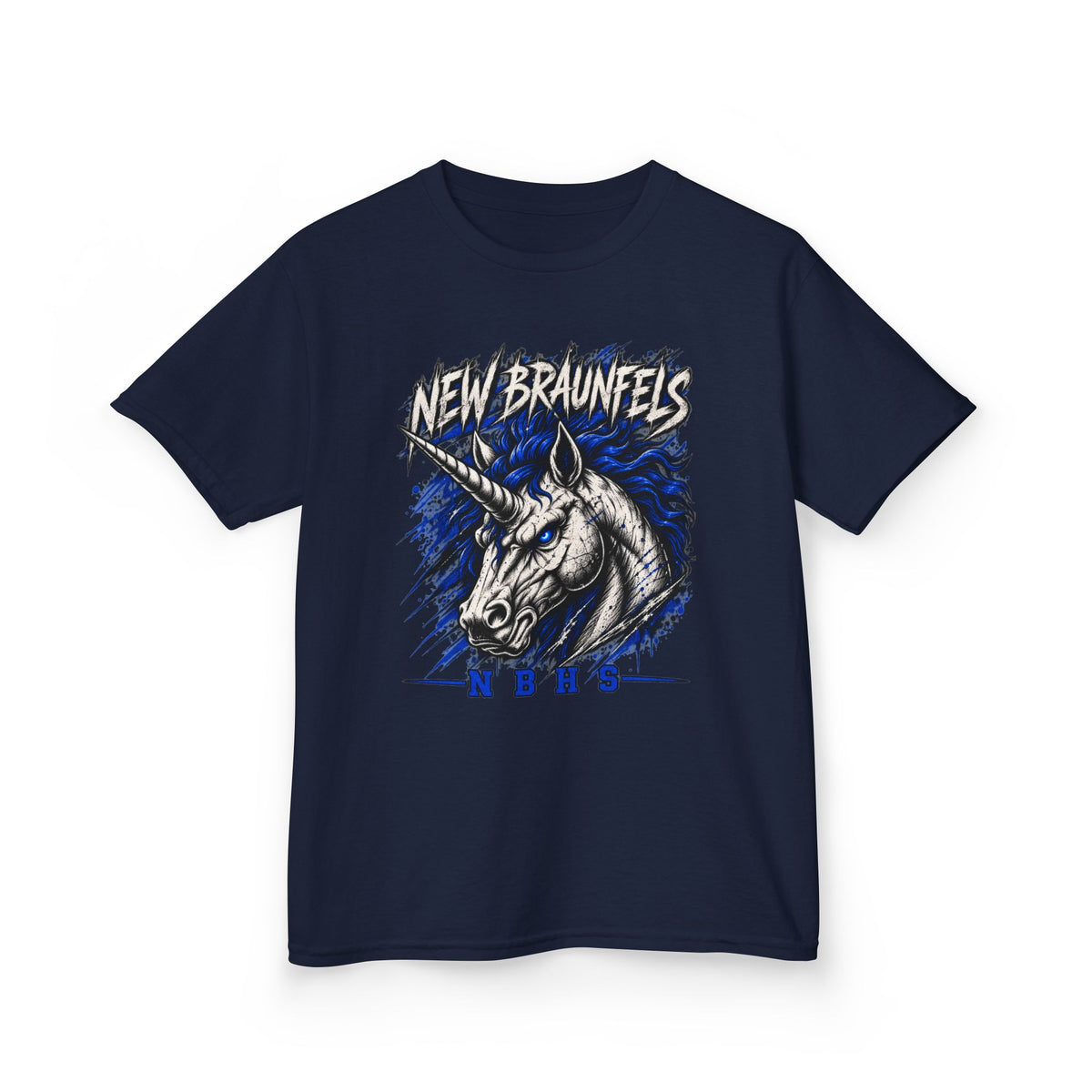 New Braunfels Unicorn Kids T‑Shirt — Blue Graphic Tee for Children