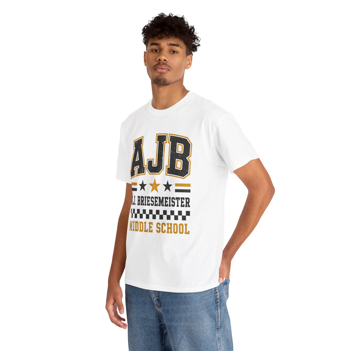 Middle School Custom Name Tee — AJB Briesemeister School Spirit Shirt