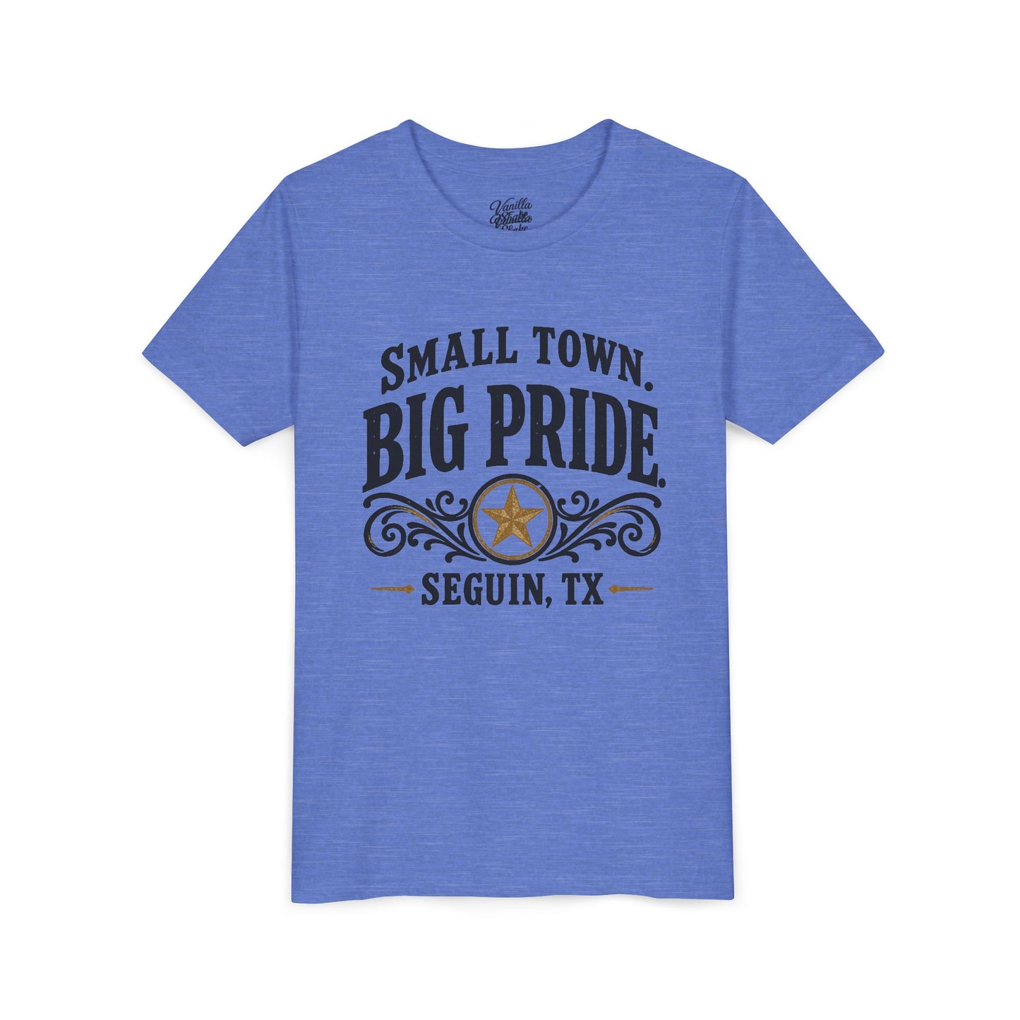 Youth Tee — "Small Town. Big Pride. Seguin, TX" Vintage Star