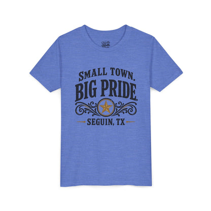 Youth Tee — "Small Town. Big Pride. Seguin, TX" Vintage Star