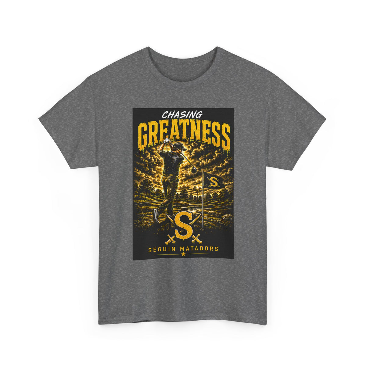 Chasing Greatness Tee — Seguin Matadors Baseball Graphic Shirt
