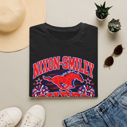 Nixon-Smiley Mustangs Cheer Mom T-Shirt — Personalized School Spirit Tee
