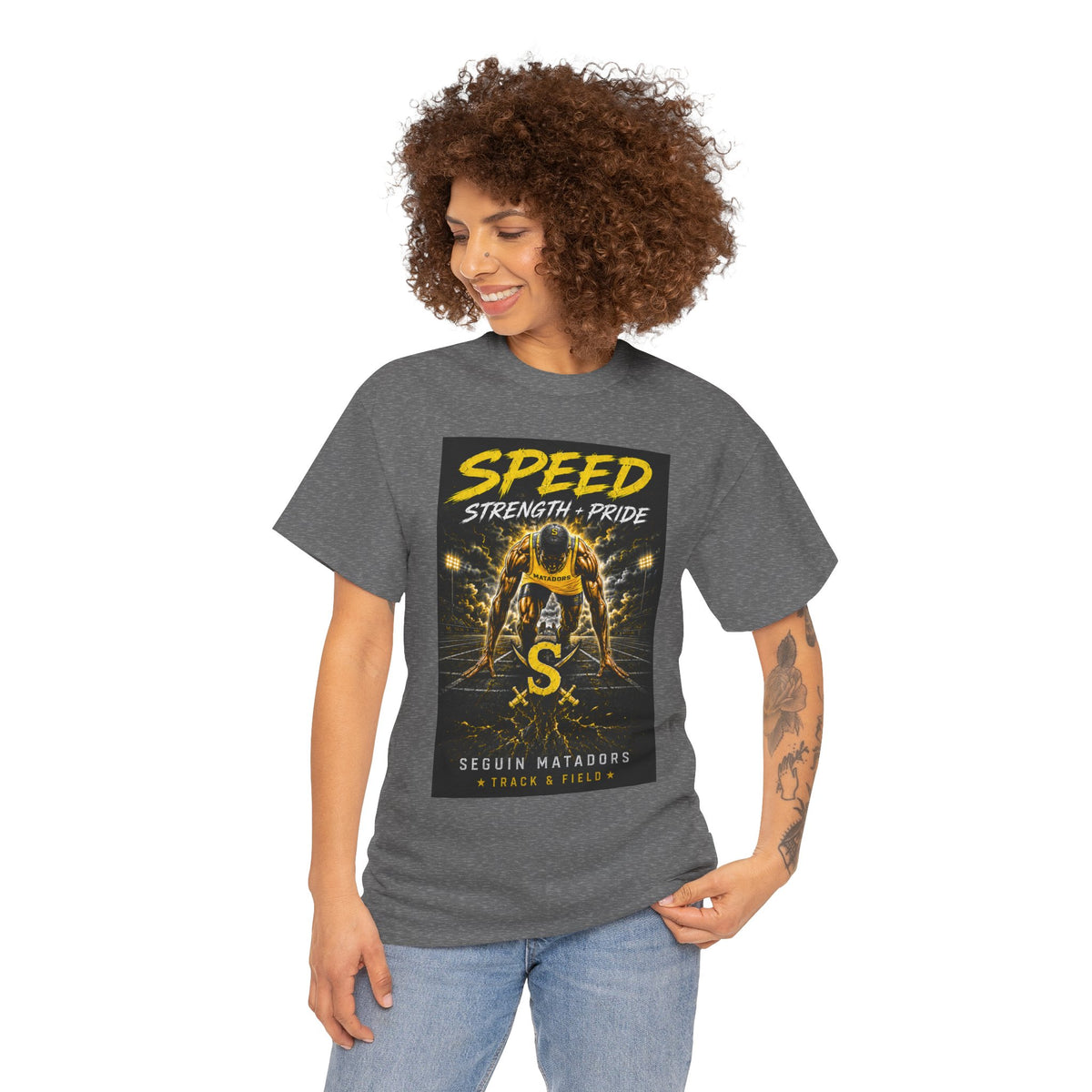 Speed Strength Pride Tee — Seguin Matadors Football Graphic T-Shirt