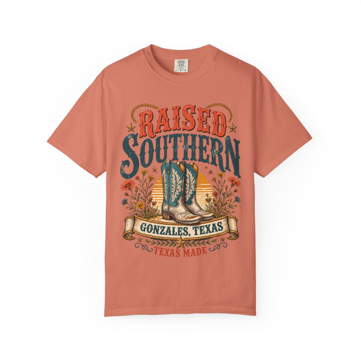 Raised Southern T-Shirt — Gonzales, Texas Retro Western Tee