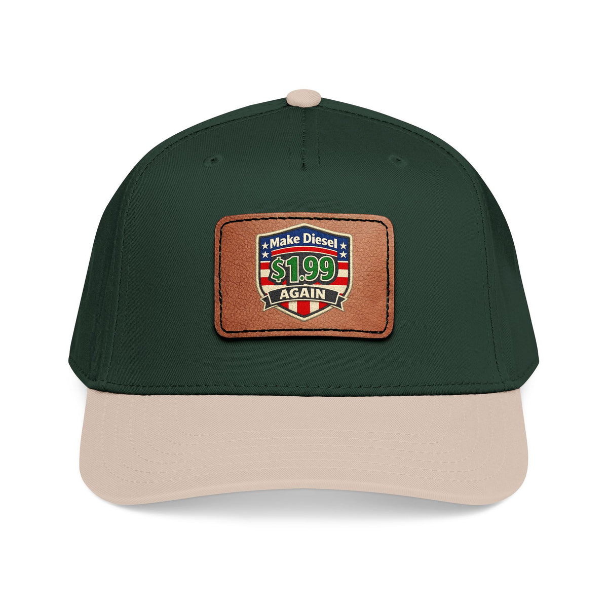 Diesel Mid Profile Baseball Cap with Leather Patch (Rectangle)