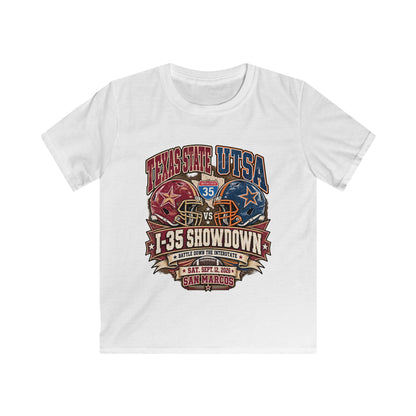 Kids Football Tee – I-35 Showdown Texas State vs UTSA Youth Game Shirt