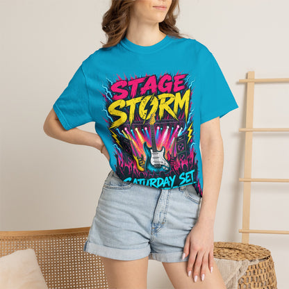 Stage Storm Rock Band T-Shirt — "Stage Storm" Guitar Concert Graphic Tee