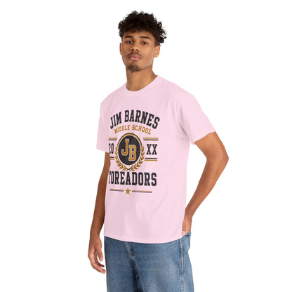 Jim Barnes Middle School Toreadors T-Shirt — School Spirit Tee with JB Crest