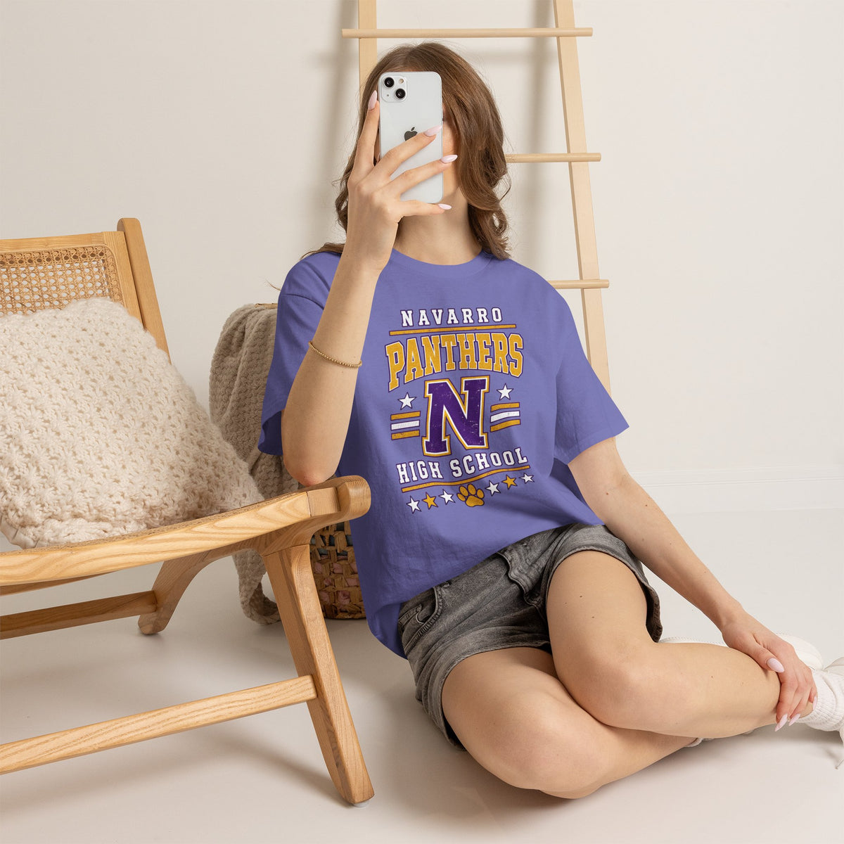 Navarro Panthers High School Tee — Retro Letterman N Design