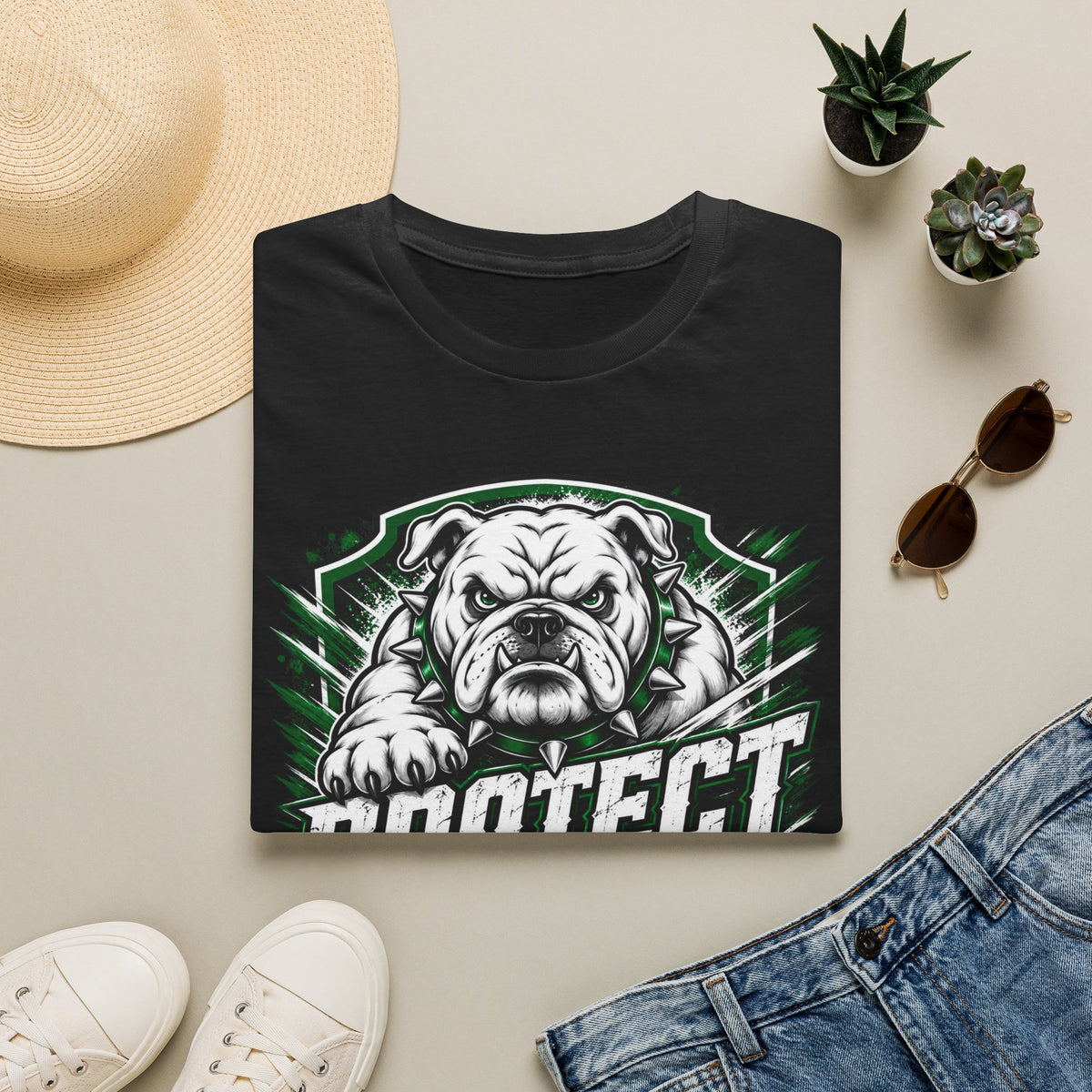 Protect the Pound Bulldog T-Shirt — Fierce Mascot Tee for Fans & Players