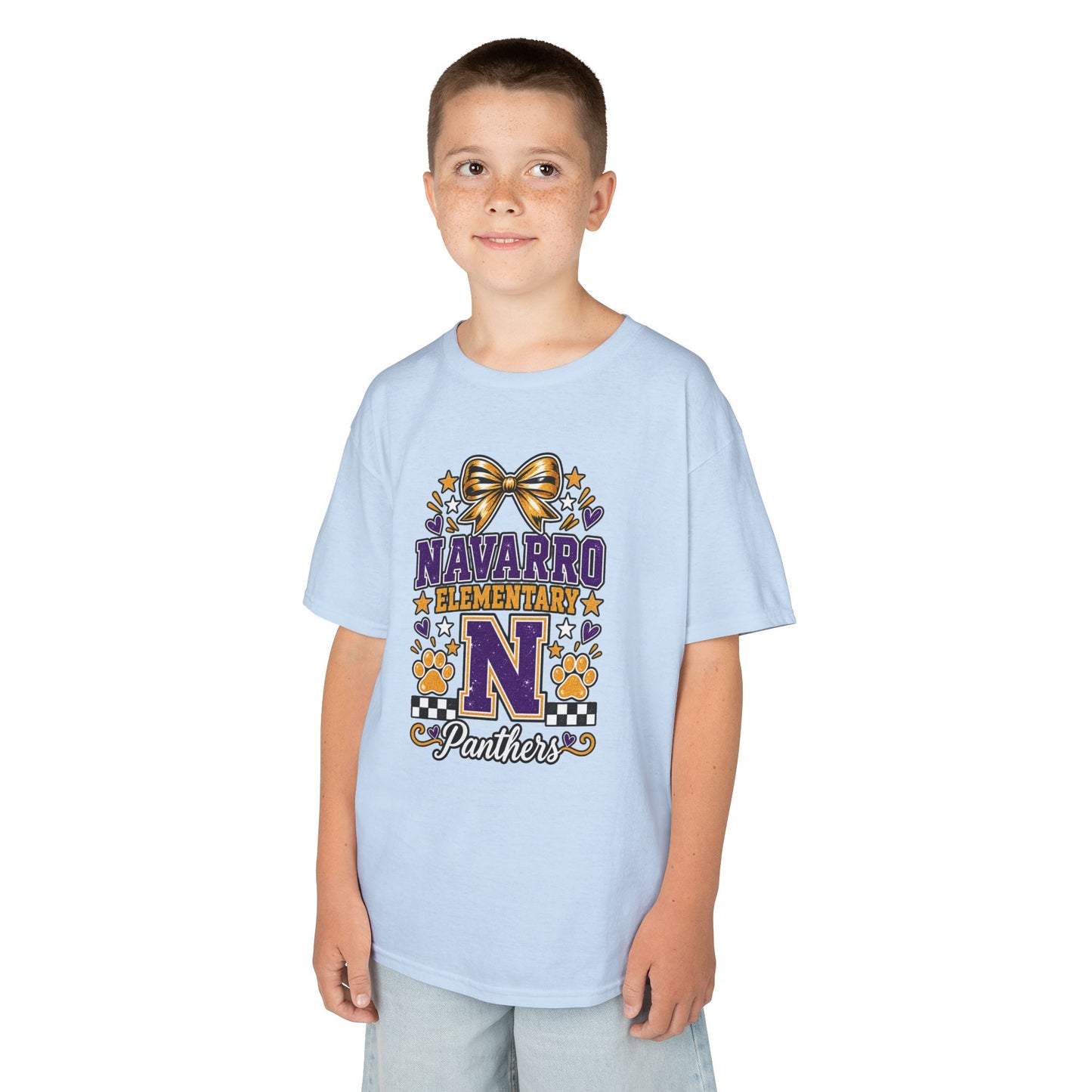 Kids Navarro Elementary Panthers T‑Shirt — Purple & Gold School Spirit Tee