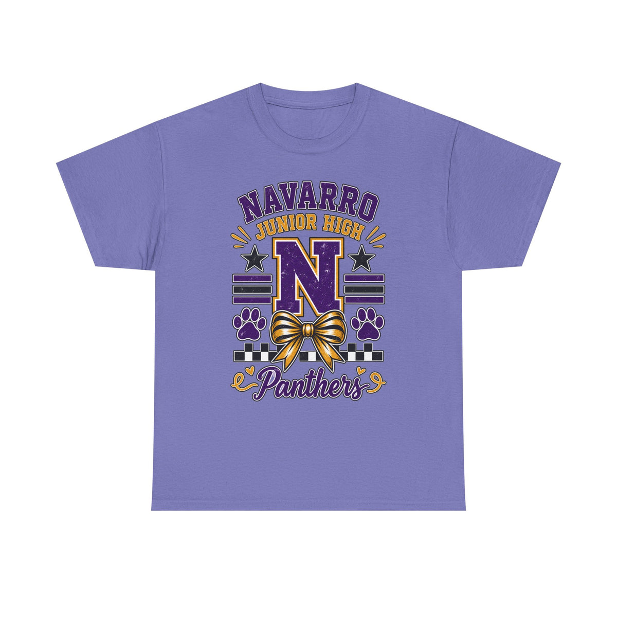 Navarro Junior High Panthers T-Shirt – School Spirit Tee with Purple & Gold Mascot Design