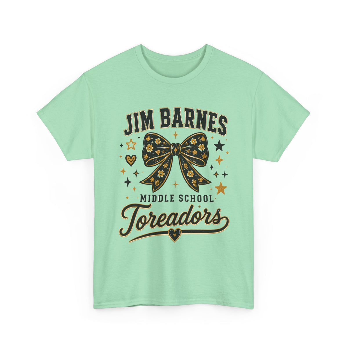 T-Shirt — Jim Barnes Middle School Toreadors Cheer Bow Design