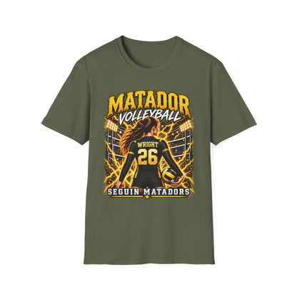 Custom Seguin Matador Volleyball Player Tee | Personalized Name & Jersey Number