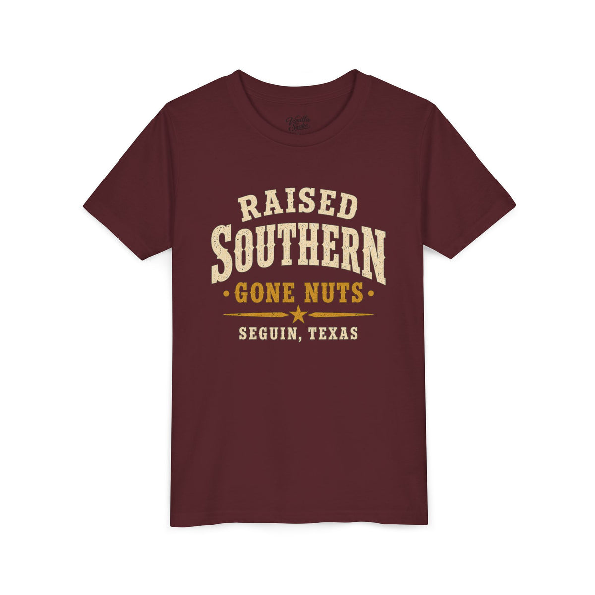 Youth Tee — "Raised Southern, Lone Star" Seguin, Texas Kids Shirt