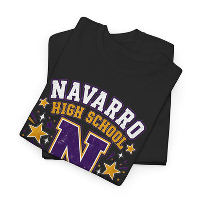 Navarro Panthers High School Tee — 'N' Leopard Ribbon Paw Print Design
