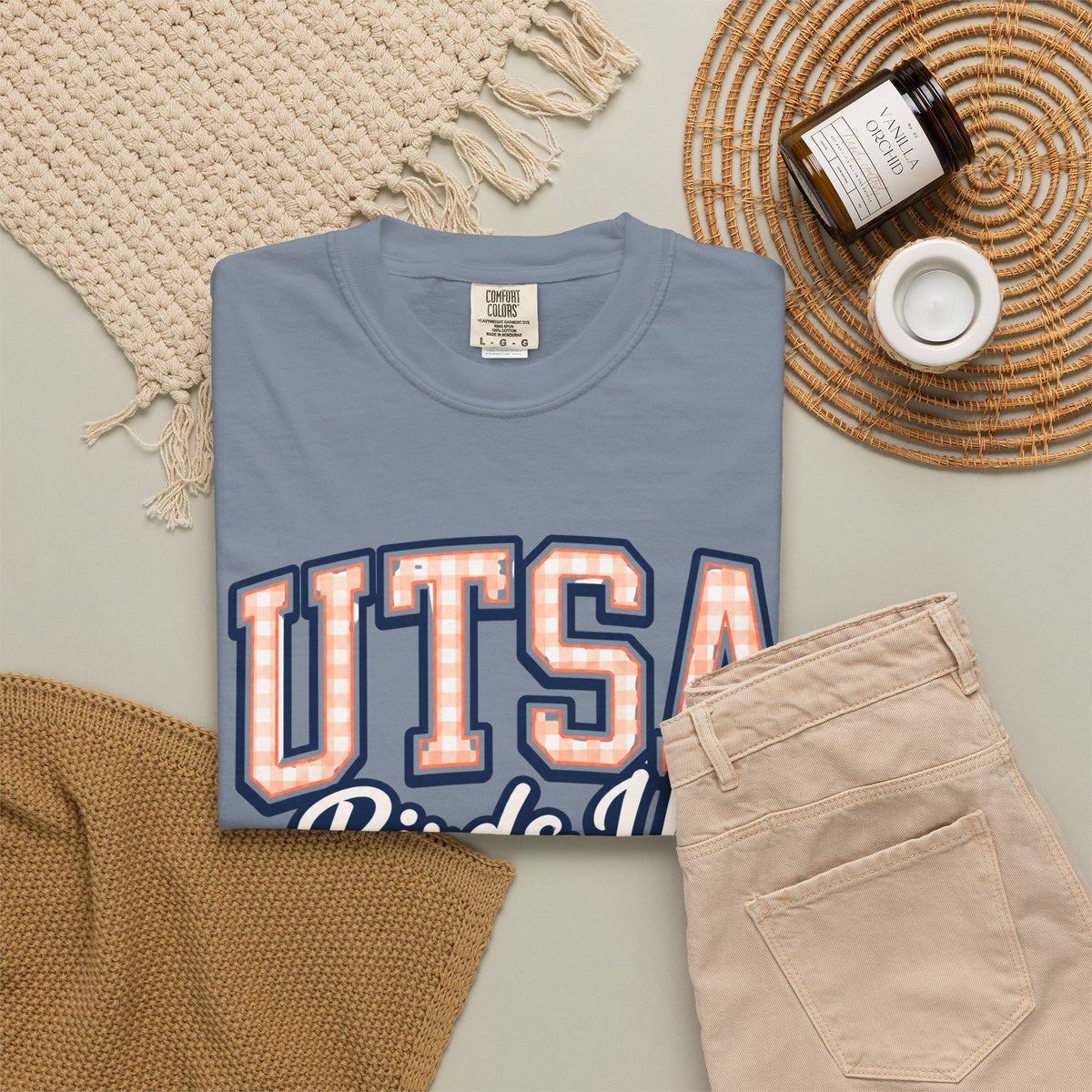 UTSA Birds Up T-Shirt — San Antonio Orange Garment-Dyed Tee