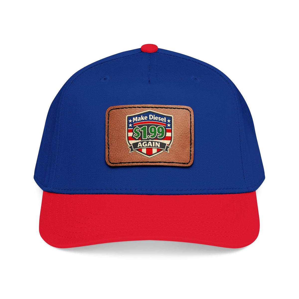 Diesel Mid Profile Baseball Cap with Leather Patch (Rectangle)